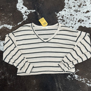 Womens Taupe/Charcoal Top.