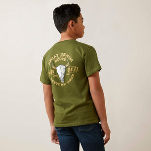 Ariat Boys Bison Skull Short Sleeve Tee.