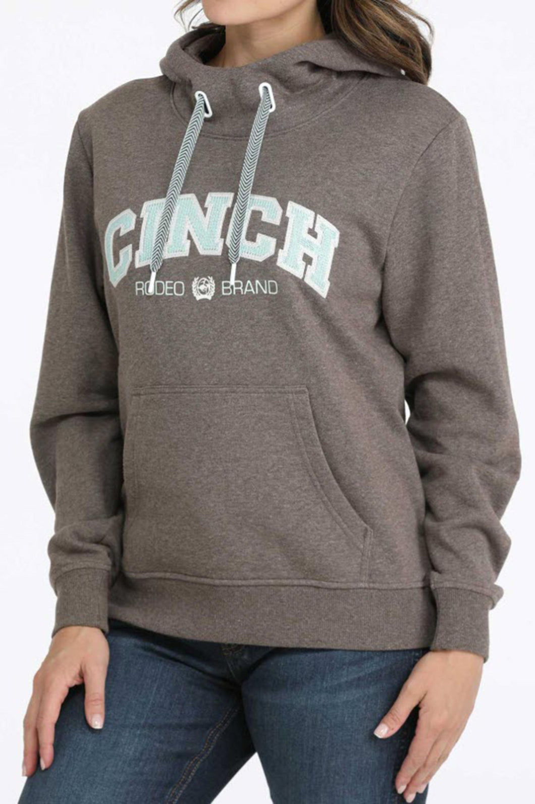 Women’s Brown/Teal Cinch Hoodie.