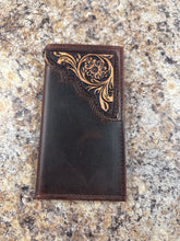 Load image into Gallery viewer, Men’s Western Distressed Leather Floral Tooled Brown Wallet