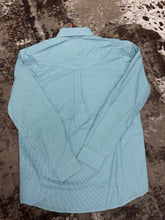 Load image into Gallery viewer, Men’s Roper Long Sleeve Amarillo Stretch Minicheck Turquoise Shirt