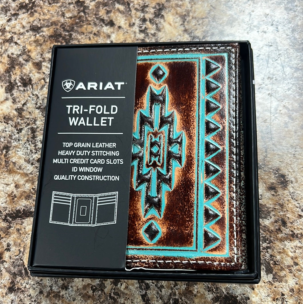 Ariat Trifold Turquoise Outline