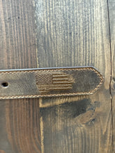 Load image into Gallery viewer, Kid’s Brown Leather Belt w/ Embellished Flag