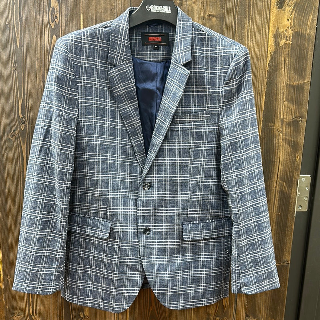 Rock & Roll Blue Plaid Blazer.