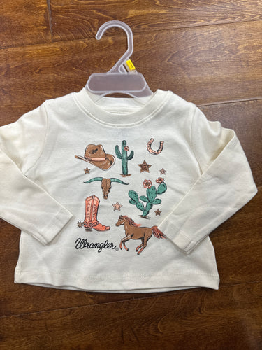 Wrangler baby Girl Graphic Icon White Tee.