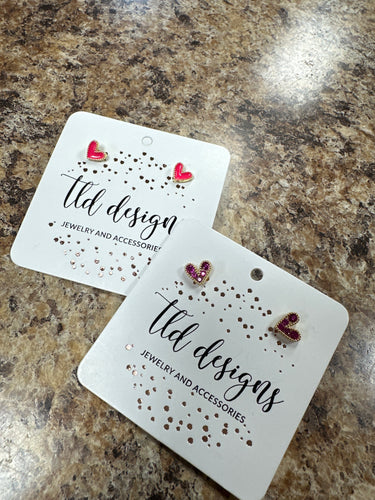 Heart Stud Earrings.