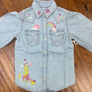 Wrangler x Barbie Girl’s Woven Button Up