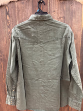 Load image into Gallery viewer, Wrangler Men’s Green Denim Button Up Shirt