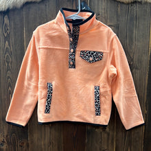 Load image into Gallery viewer, Girl’s Peach Fleece Pullover