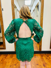 Load image into Gallery viewer, Holiday Party Green Lace Dress