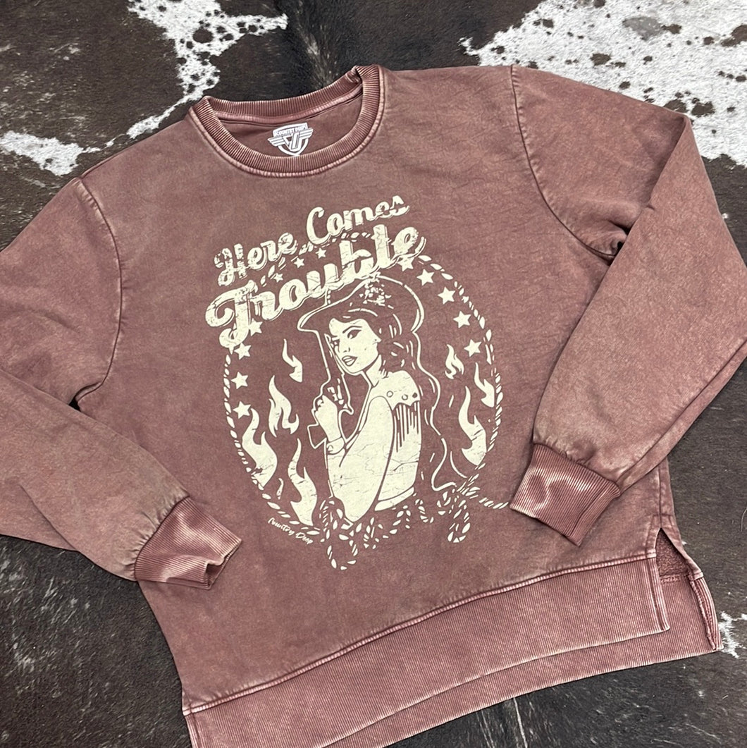 Trouble-Relaxed Sweat shirt