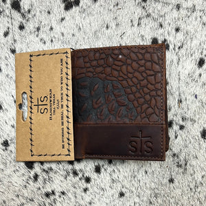 men’s sts croc wallet hidden cash pocket