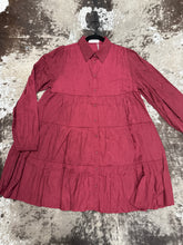 Load image into Gallery viewer, Women’s Mittoshop Wine Button Dowm LS Dress