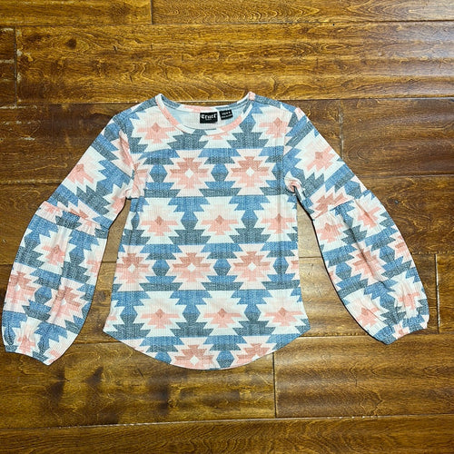 Cruel Girls Pink/Blue Print Blouse.