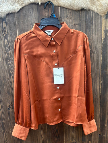 Women’s Wrangler Rust LS Button Up