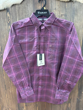 Load image into Gallery viewer, Men’s Ariat Grape Wine Medium Plaid Longsleeve Button Up