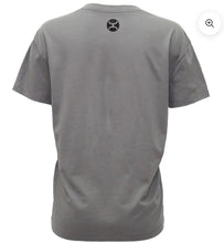 Load image into Gallery viewer, Hooey Ladies Dark Grey Reactive Dye SS T-shirt With White And Peach Logo