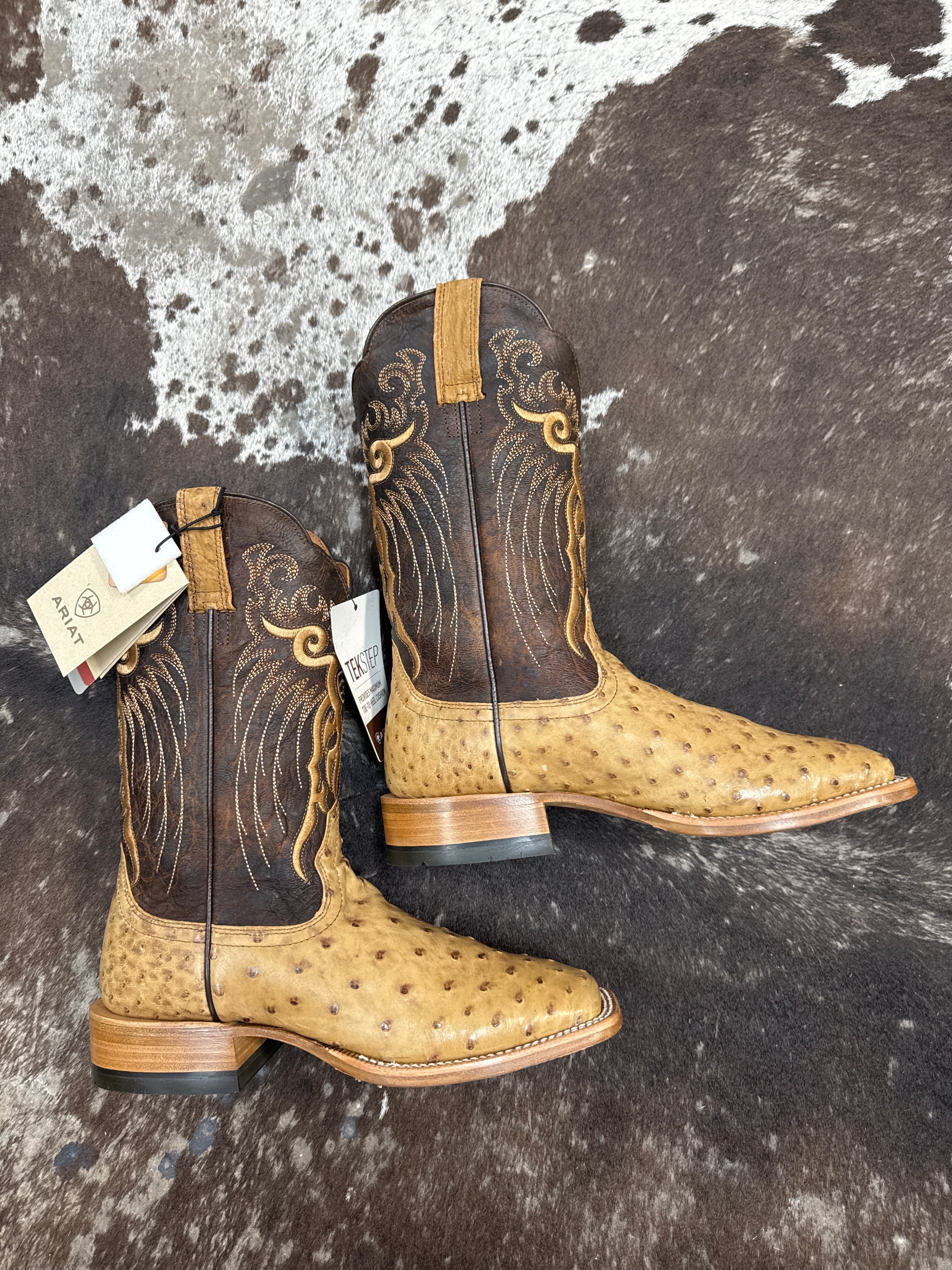 Men's Ariat Rio Ostrich Chestnut Brown Boots – Rustic Soul