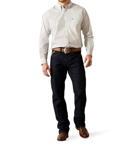 Ariat Mens Khaki Print Snap Up Shirt.