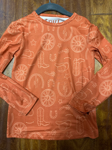 Kids Copper Cowboy Long Sleeve Shirt.
