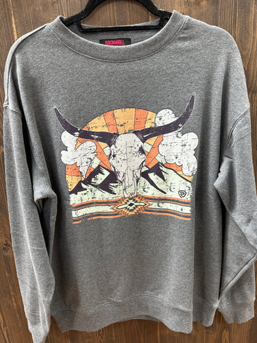 Women’s Rock & Roll Longhorn Oversized Sweatshirt