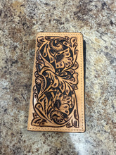 Load image into Gallery viewer, Men’s Western Antique Floral Tooled Leather Wallet