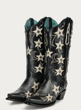 Load image into Gallery viewer, Corral Black Embroidered &amp; Stars Overlay &amp; Studs