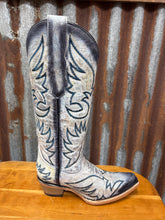 Load image into Gallery viewer, Womens Circle G Blue Crackled And Embroidery Tall Boots