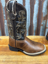 Load image into Gallery viewer, Little Kids Roper Square Toe Brown Burnished Leather Vamp Boot