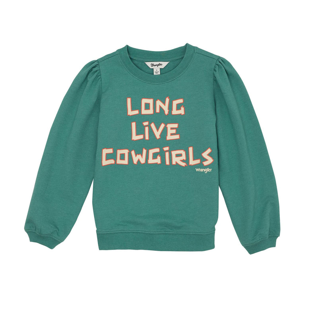 Wrangler Girls Teal Sweatshirt.