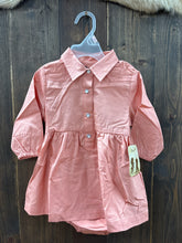 Load image into Gallery viewer, Wrangler Baby Girl Pink Long Sleeve Pearl Snap Dress