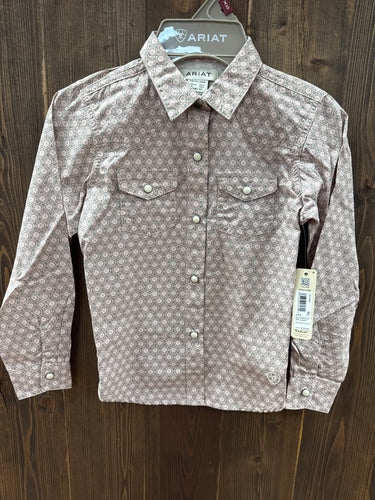 Girls Ariat Bella Printed Long Sleeve Snap Shirt