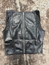 Load image into Gallery viewer, Woman’s Mittoshop Black Leather Sleeveless Top