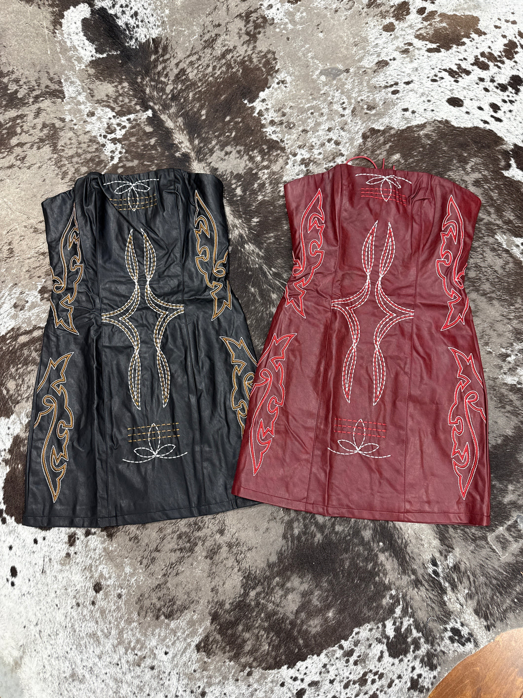 Women’s Lucky & Blessed Leather Boot Stitch Dress