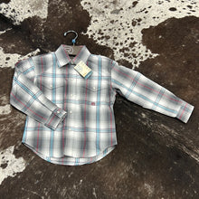 Load image into Gallery viewer, Boy’s Roper Gray Cloud Plaid LS Snap Up