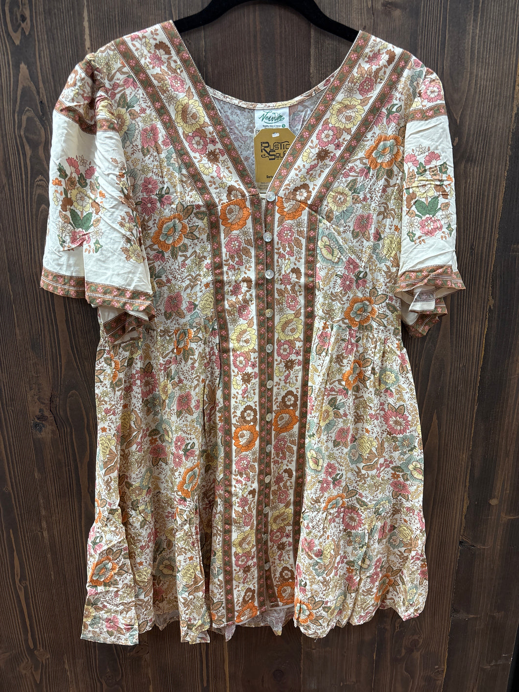 Women’s Floral Dress w/ Buttons.