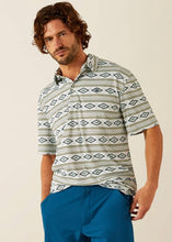 Load image into Gallery viewer, Men’s Ariat White Serape Polo Shirt.