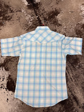 Load image into Gallery viewer, Mens Roper Short Sleeve Cyan  Snap Shirt