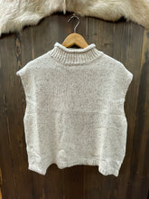 Load image into Gallery viewer, Drop Shoulder Oatmeal Sleeveless Mock Neck Sweater Vest Top