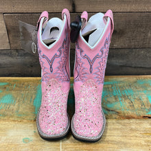 Load image into Gallery viewer, Girl’s Pink Glitter Old West Boot