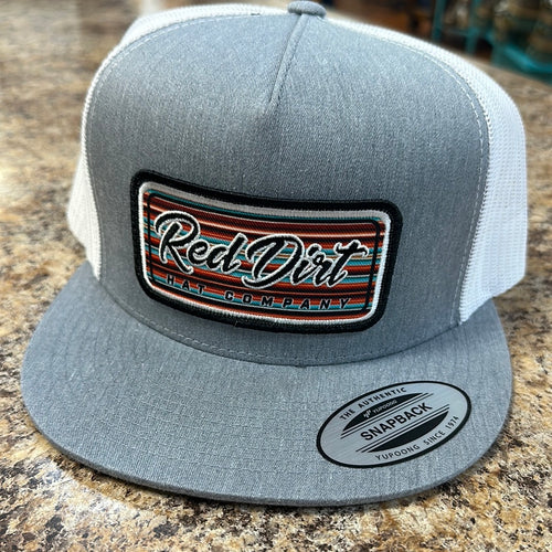 Red Dirt Serape Heather Grey/White 5 Panel Hat.