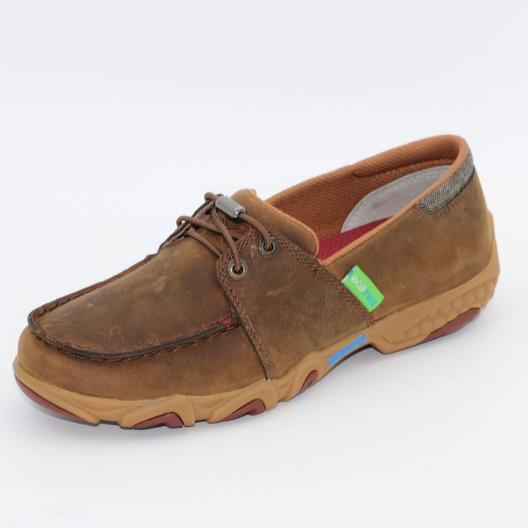 Twisted X Pecan & Eco Dust Boat Shoe Driving Moc.
