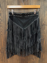 Load image into Gallery viewer, Women’s Metal Stud Layered Fringe Skirt