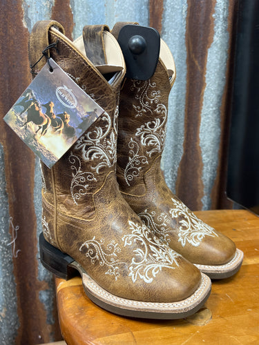 Girl’s Old West Stitched Square Toe Boot