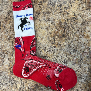 Don’t Ride in Fear Paisley Performance Crew Socks.