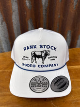 Load image into Gallery viewer, Rank Stock White And Blue Trucker Hat