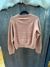 Load image into Gallery viewer, Women’s V Neck Button Front Bronze Knit Cardigan