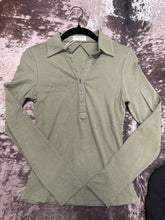 Load image into Gallery viewer, Woman’s Mittoshop Button Up Collared LS Top