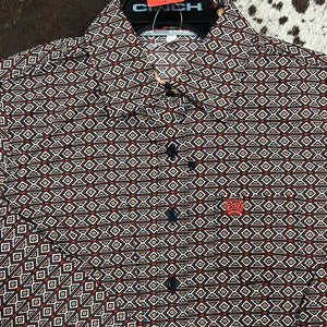 Women’s Printed Cinch LS Button Up