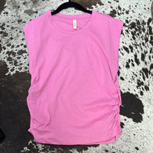 Load image into Gallery viewer, Muscule Tee with Side Ruched Detail.